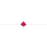 Asfour Crysta lChain Bracelet With Ruby Rhombus Design In 925 Sterling Silver-BD0229-R